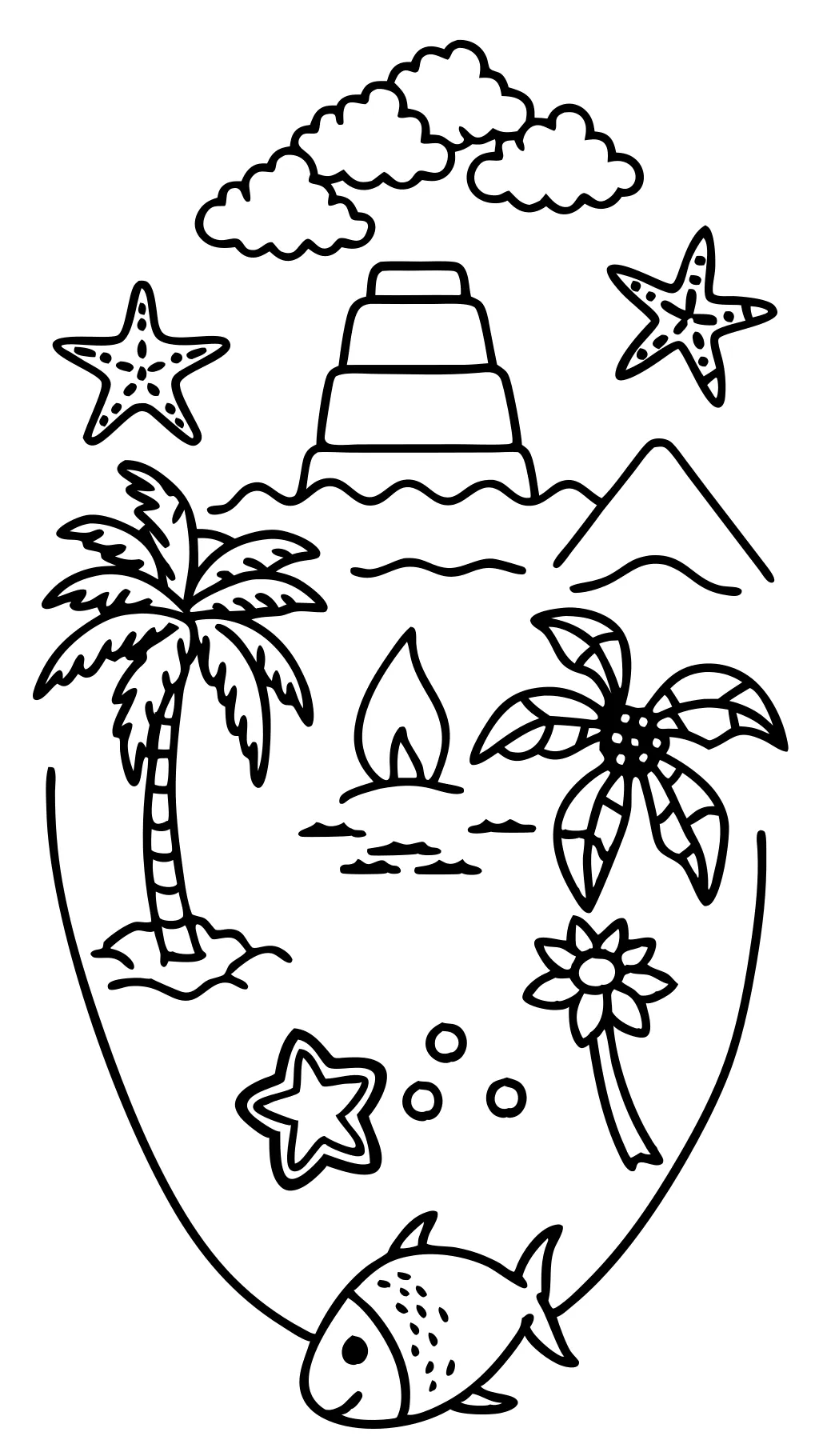 hawaiian islands coloring page